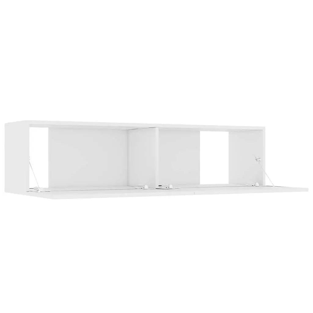 Wall-Mounted TV Cabinet, White, Easy Assembly