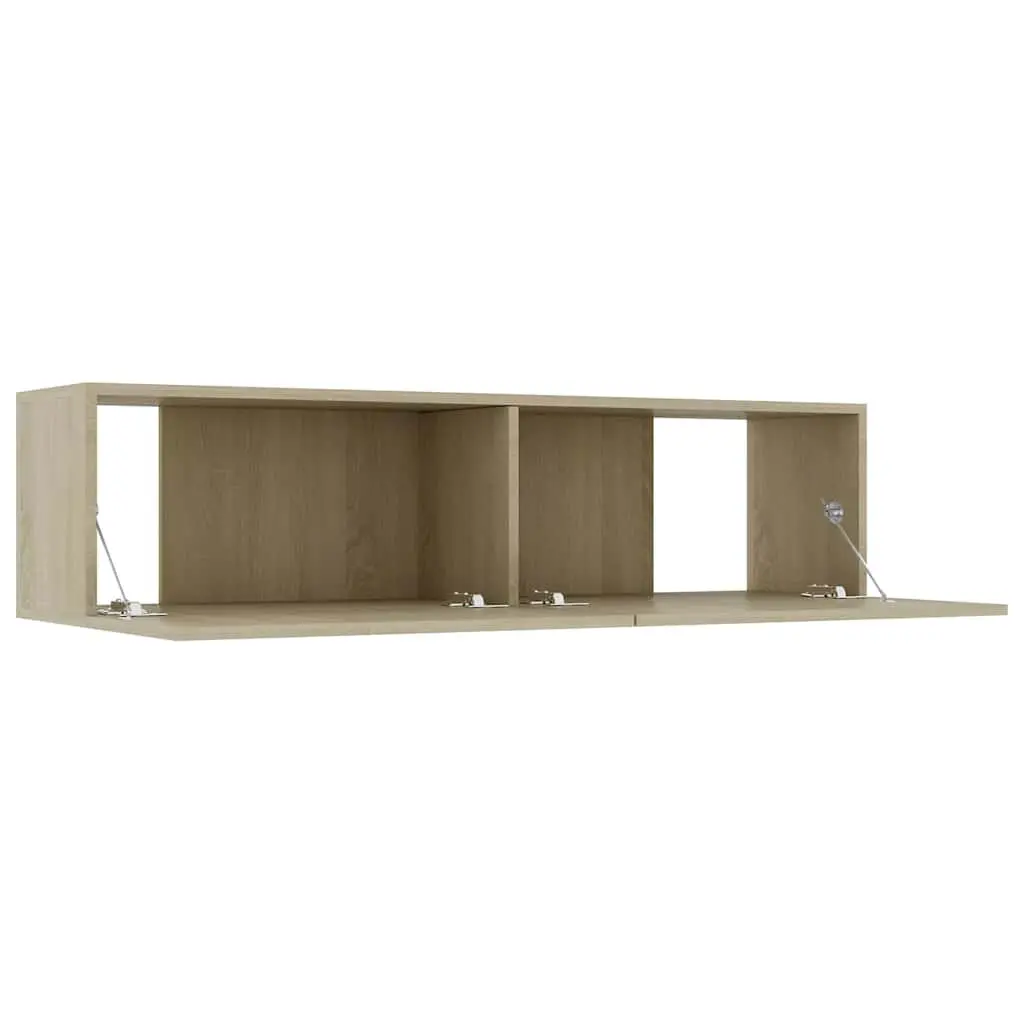 Brown TV Cabinet Wall-Mounted 120x30x30 cm Storage with Drop-Down Doors