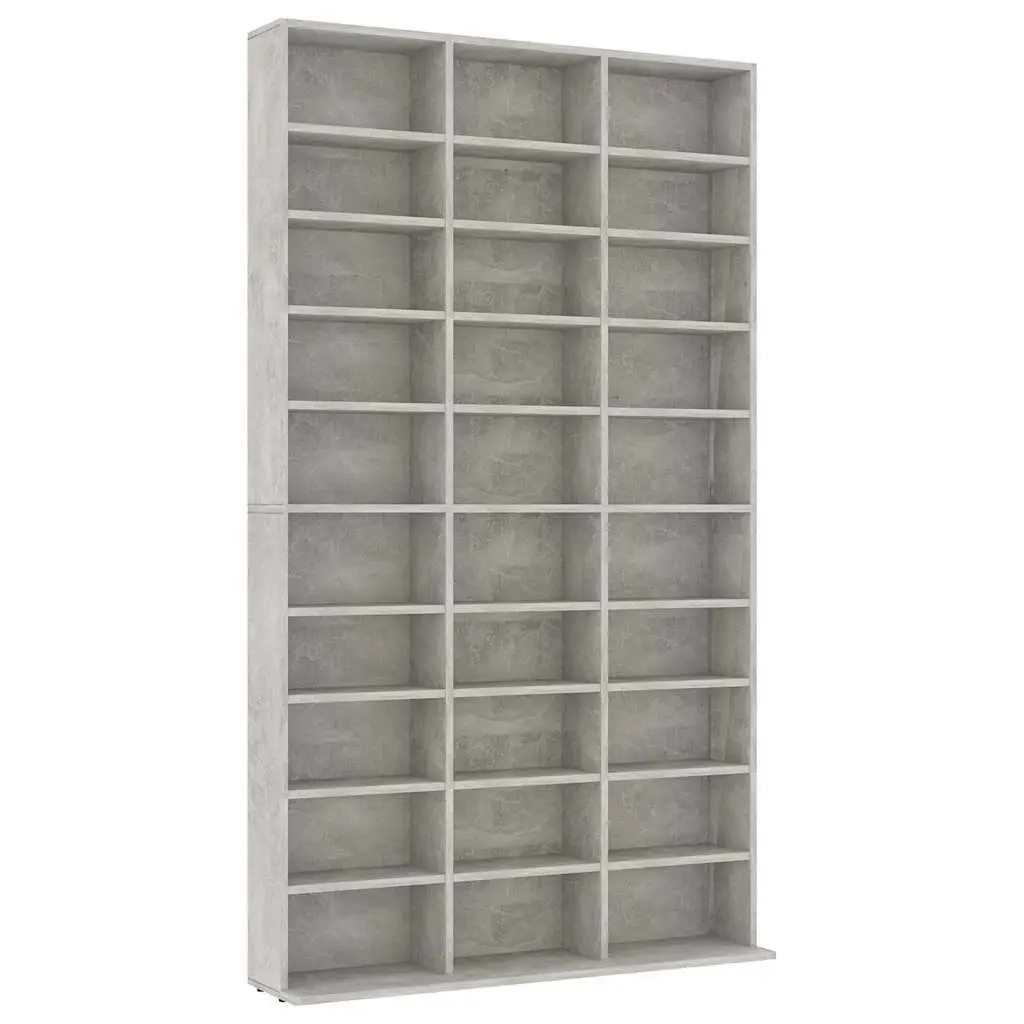 CD Cabinet Grey Engineered Wood 30 Compartments Media Storage Organiser