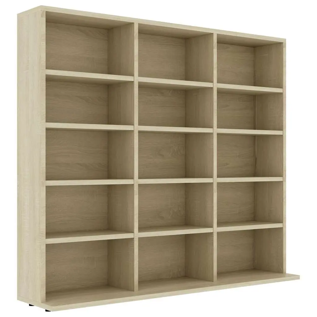 CD Cabinet Brown 15 Open Compartments Multi-Purpose Storage Organiser