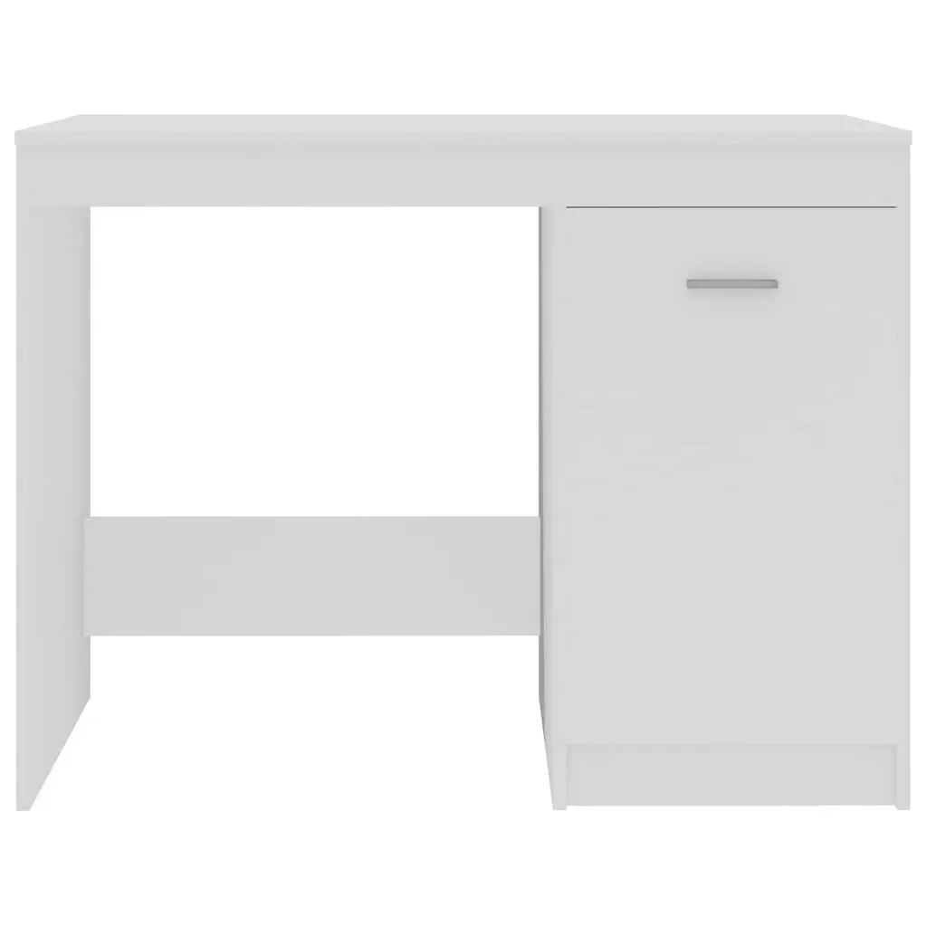 Office Desk White 100x50x76 cm Integrated Storage Cabinet