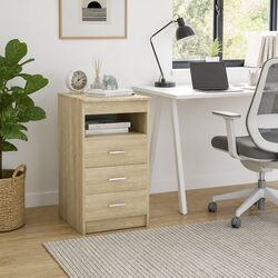 Compact 3-Drawer Storage Cabinet in Brown