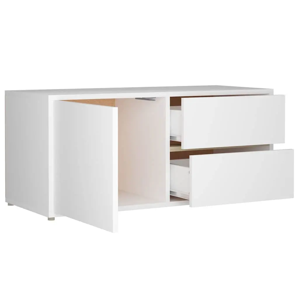 White TV Cabinet with Storage Drawers