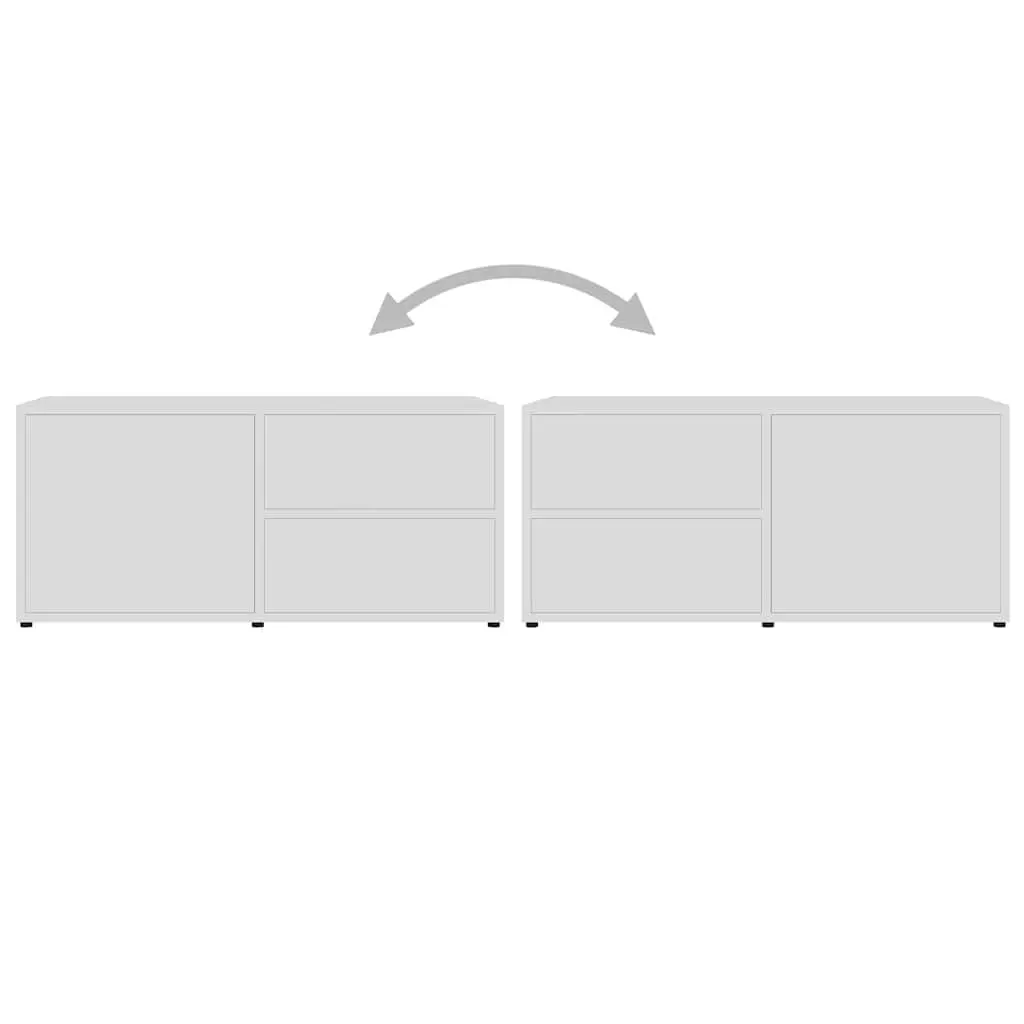 White TV Cabinet with Storage Drawers