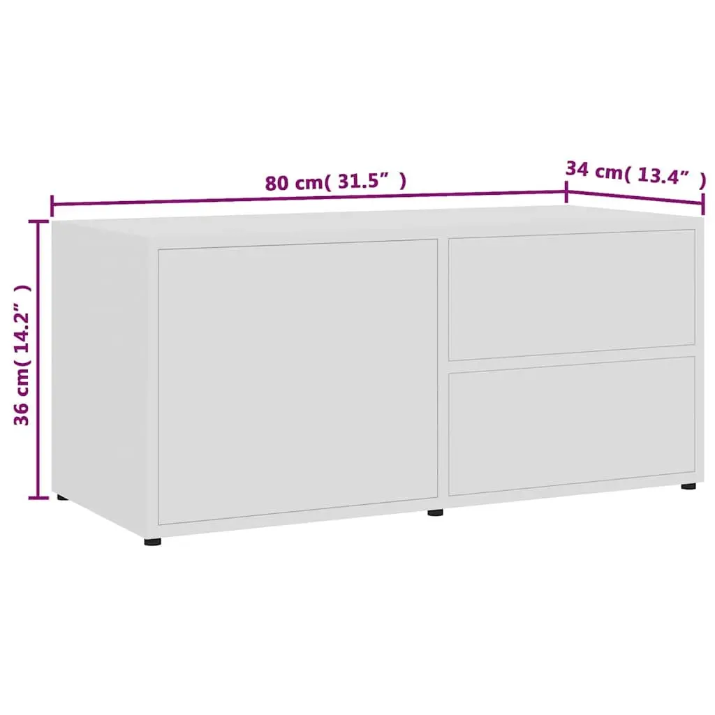 White TV Cabinet with Storage Drawers