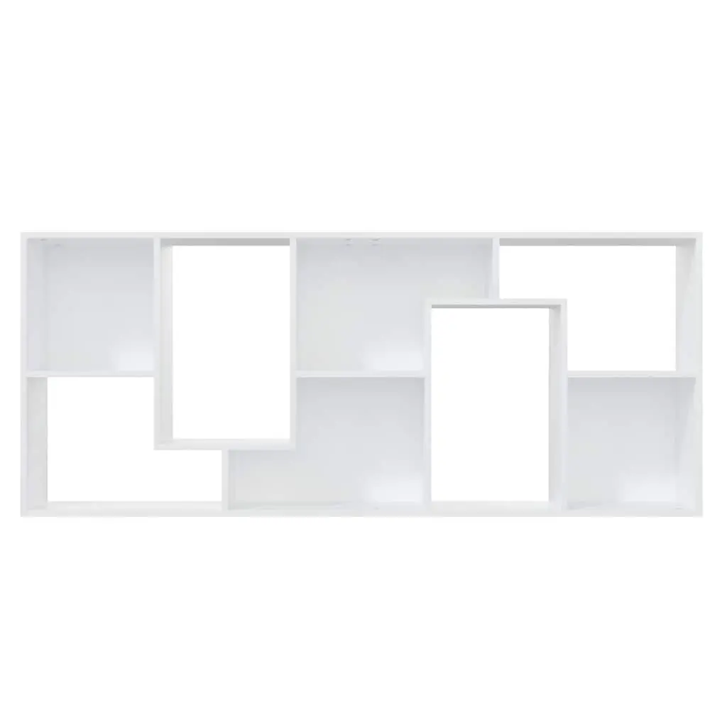 Engineered Wood White Book Cabinet Storage Unit 67x24x161cm with Spacious Compartments