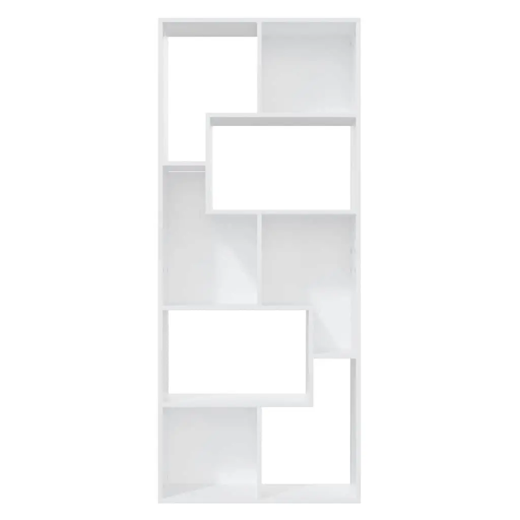 Engineered Wood White Book Cabinet Storage Unit 67x24x161cm with Spacious Compartments