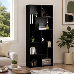 Black Bookcase with Ample Storage Space