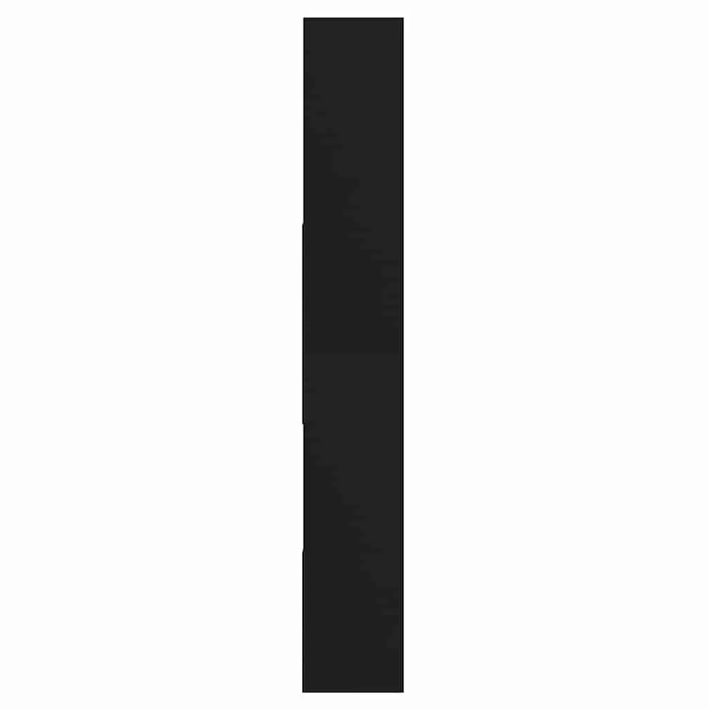 Bookcase Black Engineered Wood 67x24x161cm Multiple Compartments