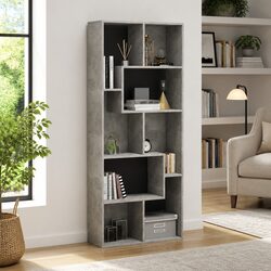 Grey Engineered Wood Book Cabinet with Ample Storage
