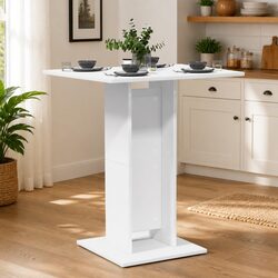 Bistro Table White 60x60x75 cm Kitchen Dining Room High Table Engineered Wood