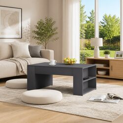 Compact Grey Coffee Table Made of Engineered Wood