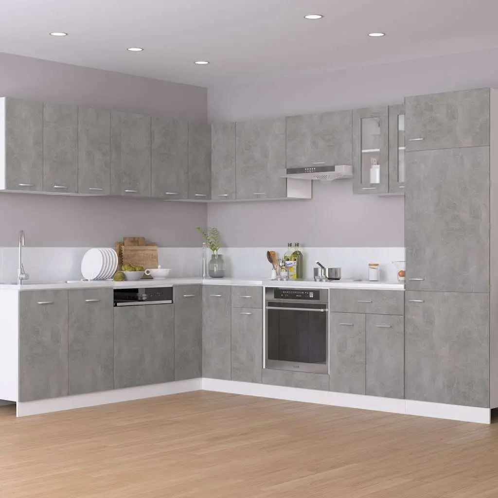 Oven Cabinet Grey Kitchen Storage Furniture Engineered Wood Organiser