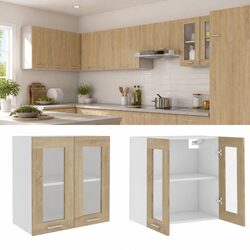 Compact Brown Kitchen Cabinet with Two Shelves