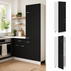 Concise and Effective Black Refrigerator Cabinet