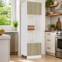 Sonoma Oak Microwave Cabinet: Space-Saving Solution 60x57x207 cm