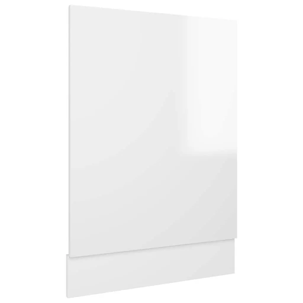 Dishwasher Panel Engineered Wood White High Gloss 45x3x67cm Kitchen Cabinet Front Cover