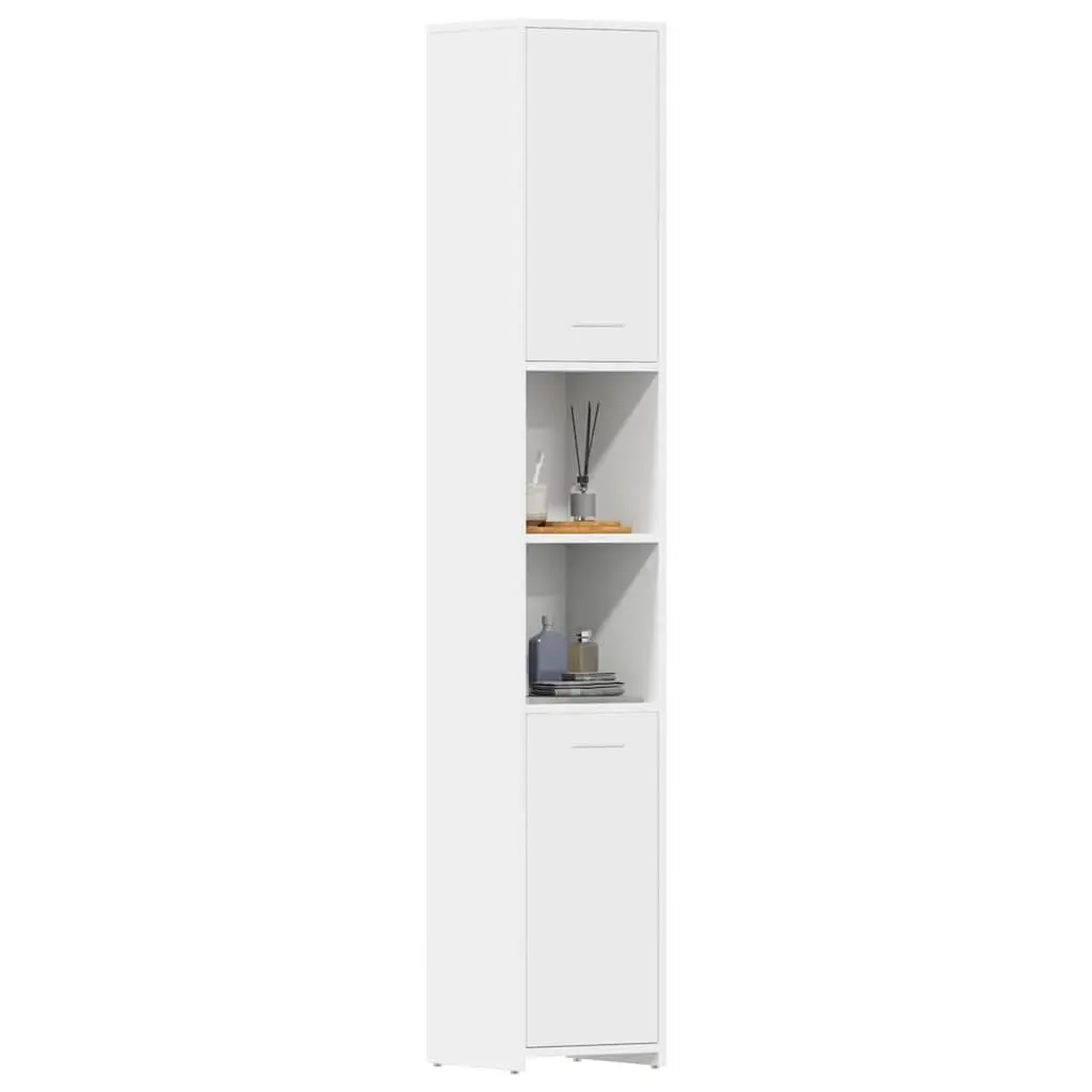White Bathroom Cabinet 30x30x183.5 cm with Storage Options