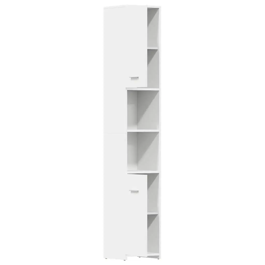White Bathroom Cabinet 30x30x183.5 cm with Storage Options