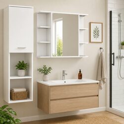 White Bathroom Mirror Cabinet
