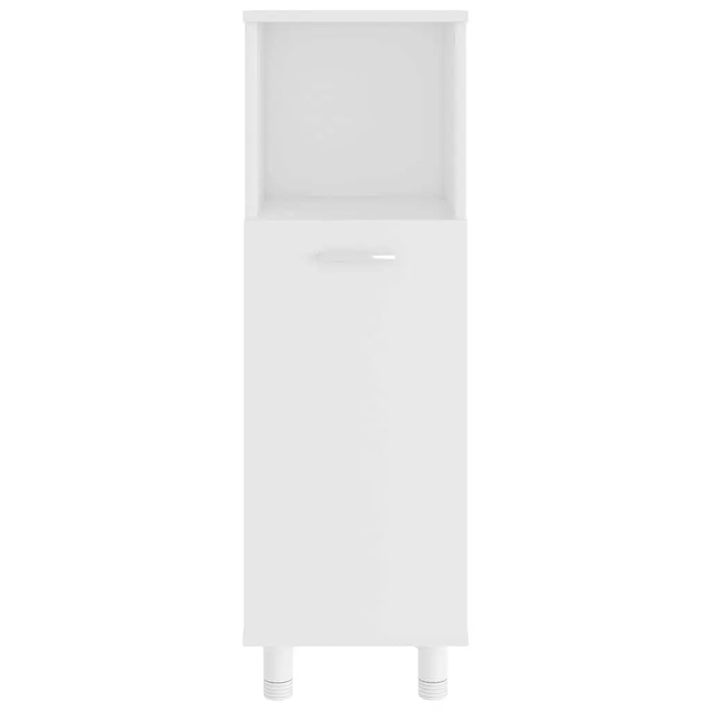Bathroom Cabinet White Storage Cupboard 3 Compartments 1 Door Engineered Wood
