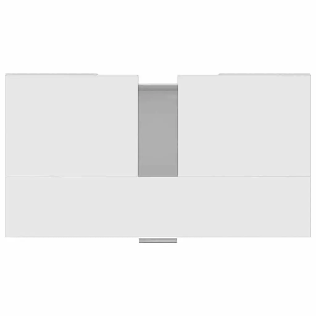 Bathroom Cabinet White Engineered Wood Storage Unit 7 Compartment Door