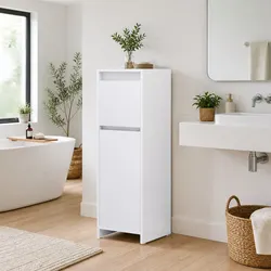 Compact White Bathroom Cabinet for Storage