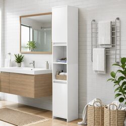 Compact Bathroom Cabinet with 6 Organized Compartments
