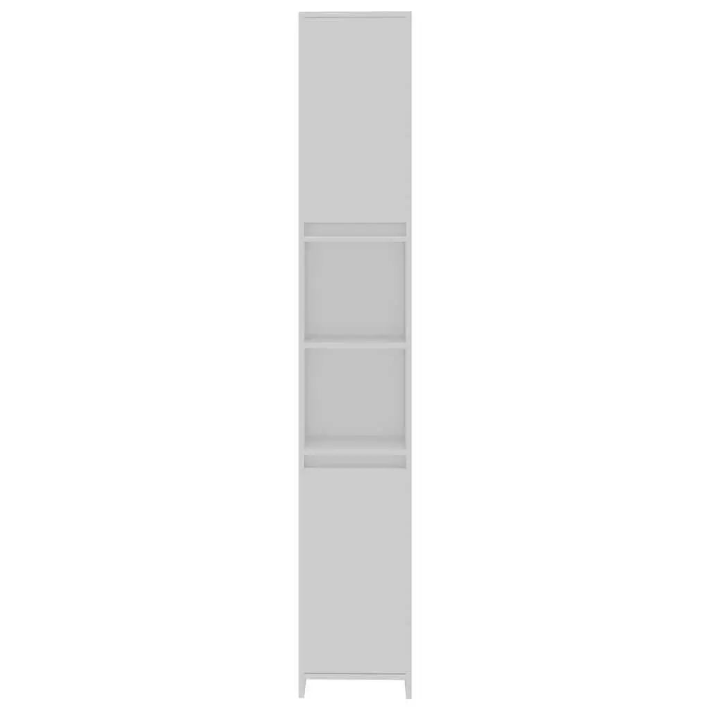 White Bathroom Cabinet Engineered Wood Storage Unit with 6 Compartments and 2 Doors for Organized Essentials