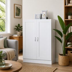 White Book Cabinet: Spacious and Convenient Storage