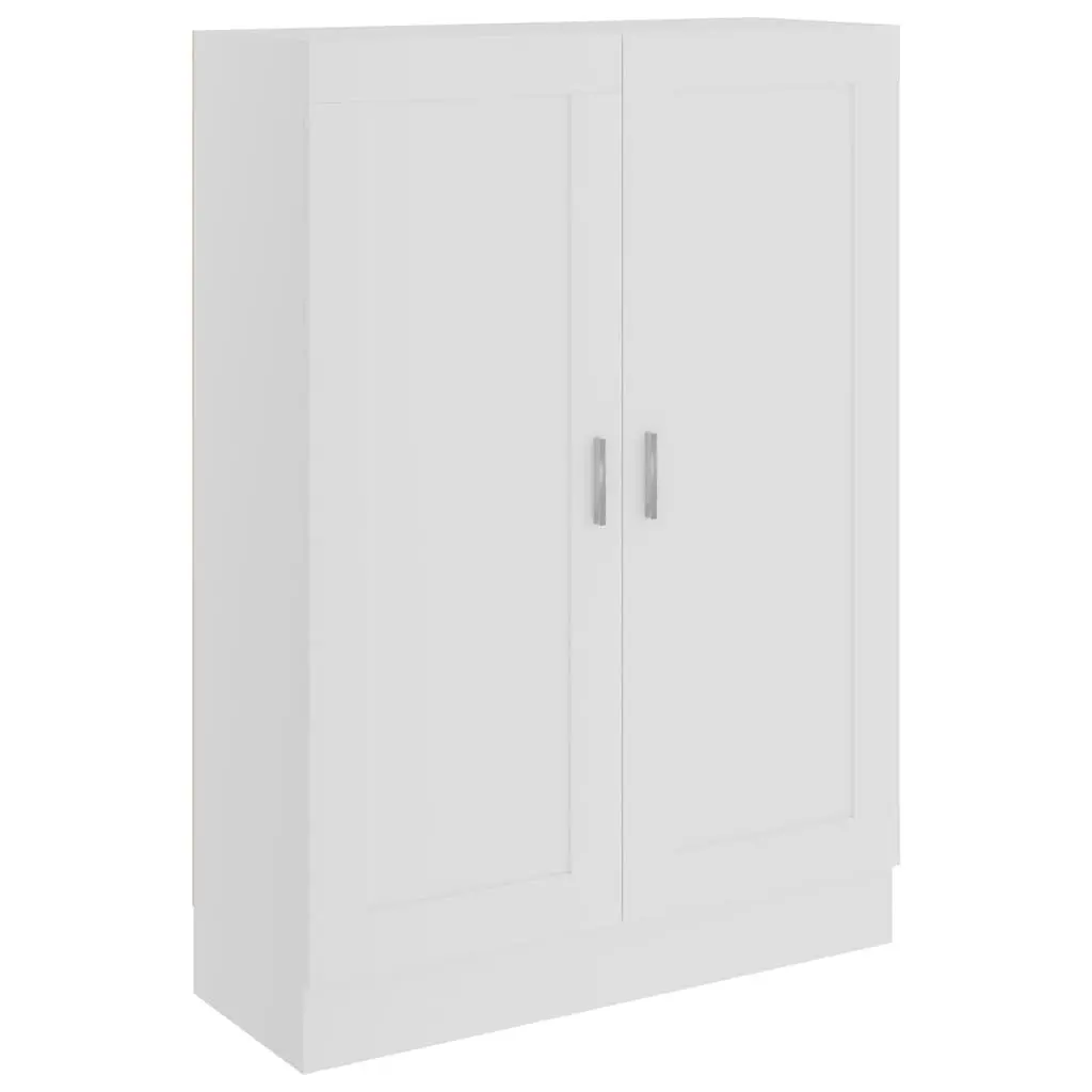 White Book Cabinet Storage Shelving Unit with Doors and Compartments 82.5 x 30.5 x 115 cm