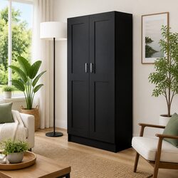 Concise Black Book Cabinet with Ample Storage