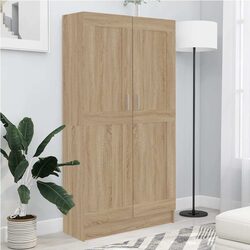 Compact Book Cabinet: 4 Compartments, 2 Doors