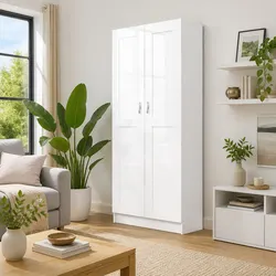 White 5-Shelf Book Cabinet - Simple and Stylish