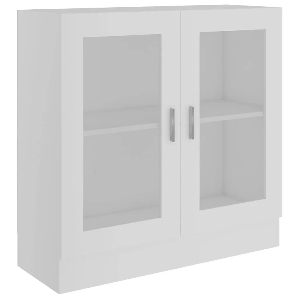 White Vitrine Cabinet Standing Bookcase Shelving Unit with Doors Storage Display