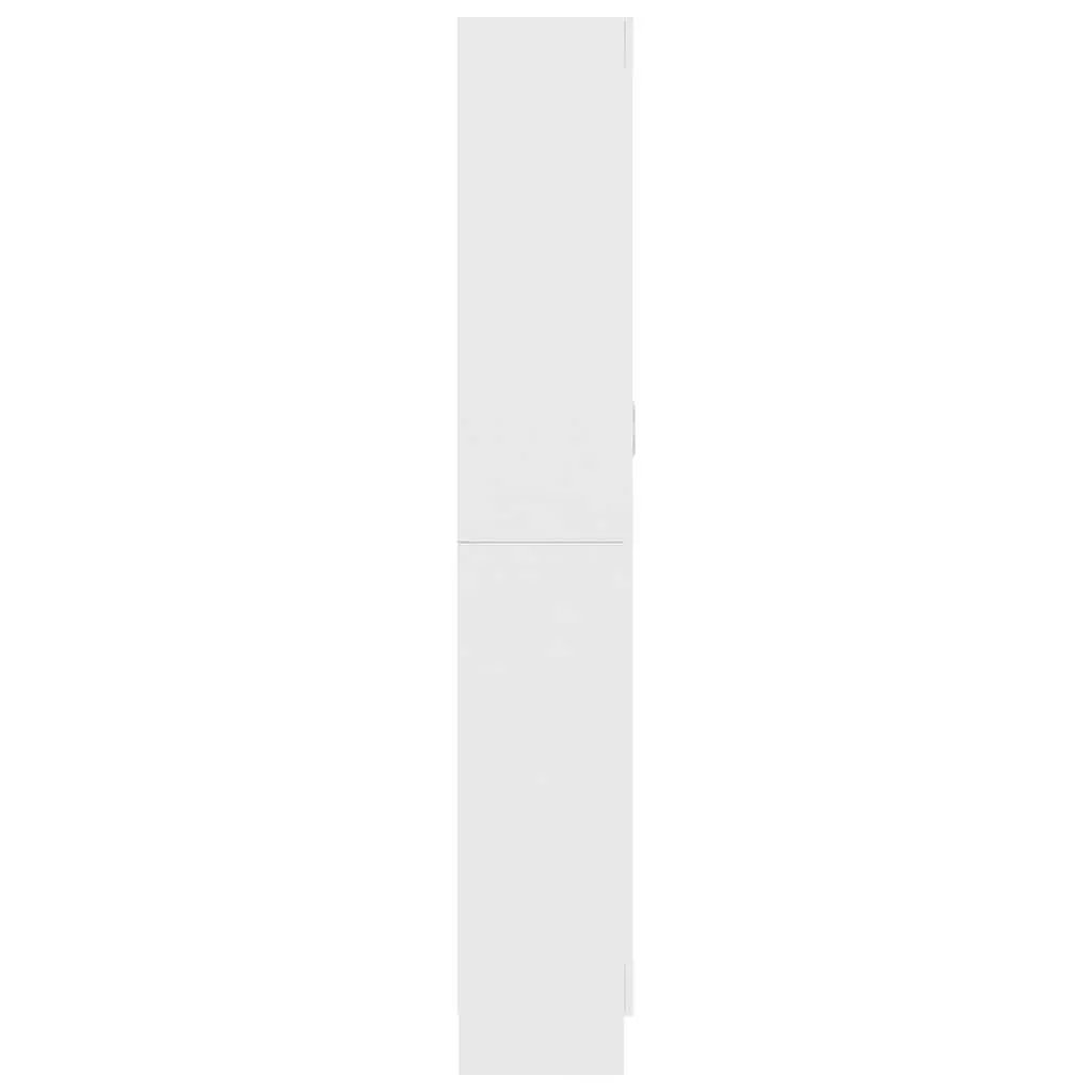 Vitrine Cabinet White 82.5x30.5x185 cm Storage Bookcase Display Unit with 5 Compartments and 2 Doors