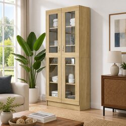 Friendly Brown Vitrine Cabinet Bookshelf—Perfect for Your Space