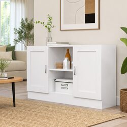 Compact White Sideboard Storage Cabinet 120cm