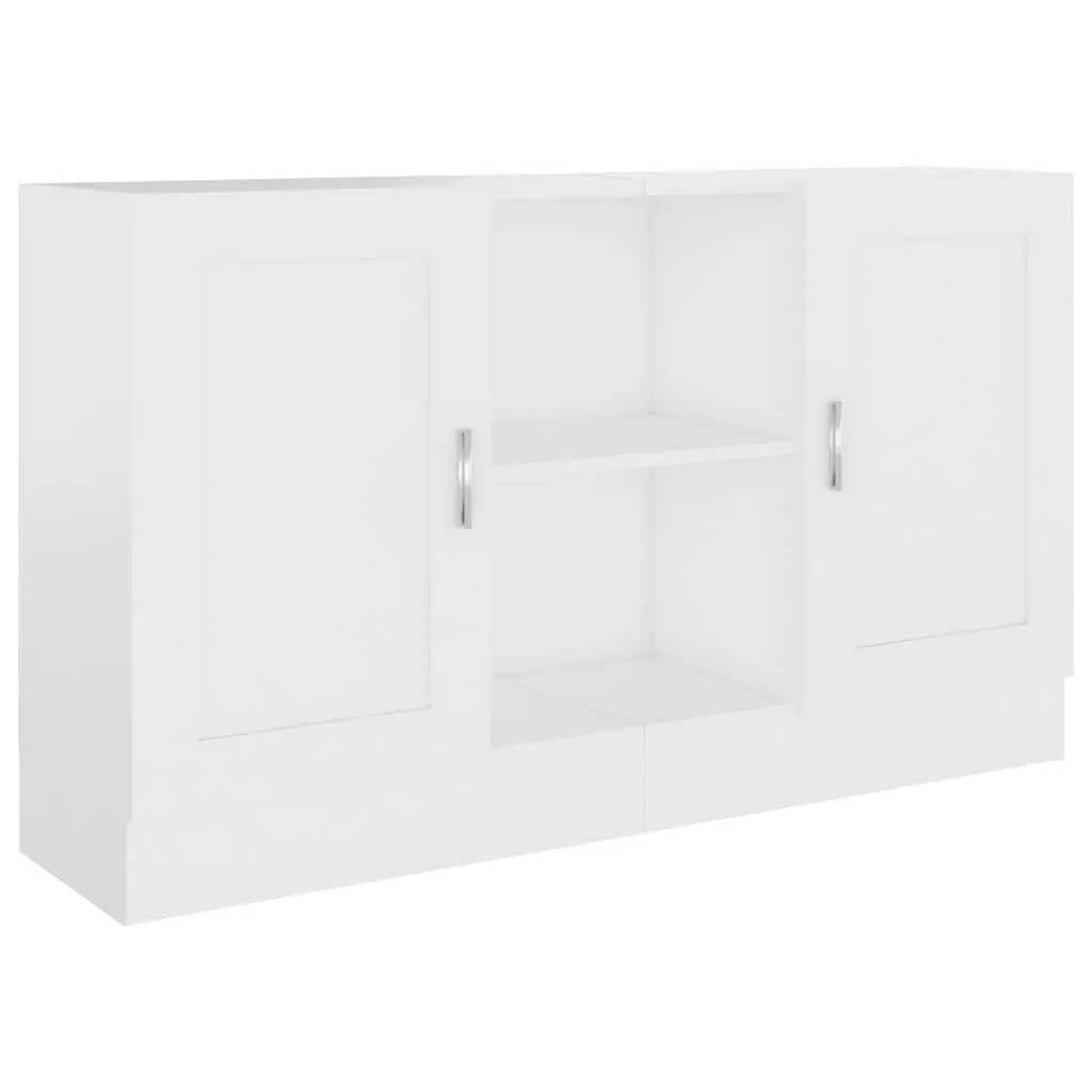 Sideboard White 120cm 2 Doors 2 Compartments Engineered Wood