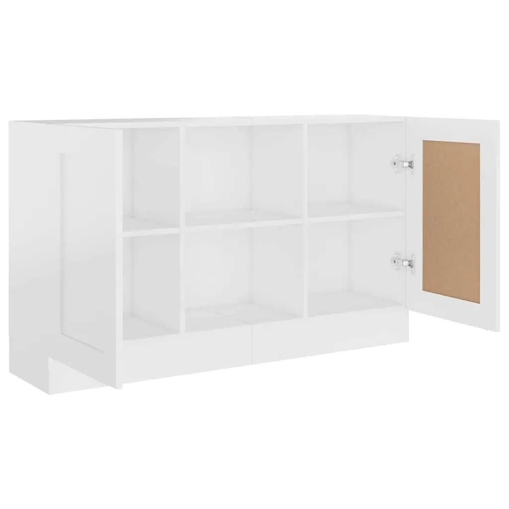 Sideboard White 120cm 2 Doors 2 Compartments Engineered Wood