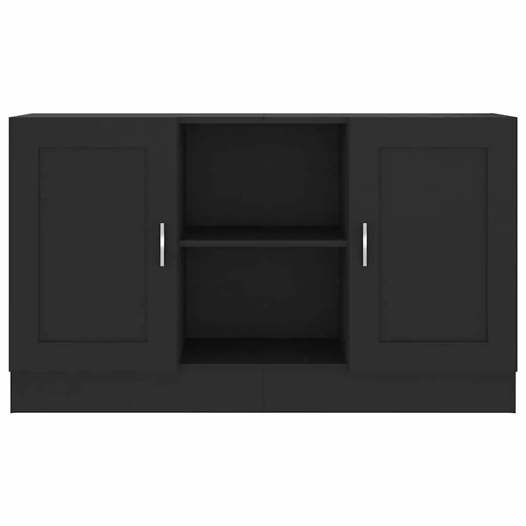 Sideboard Storage Cabinet Black 120x30.5x70cm 2 Door 2 Compartment Engineered Wood
