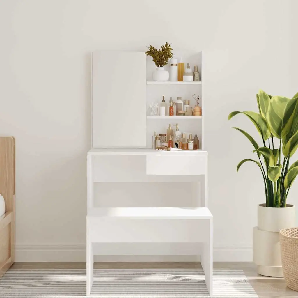 Dressing Table with Mirror White Vanity Makeup Desk Bedroom Furniture Storage