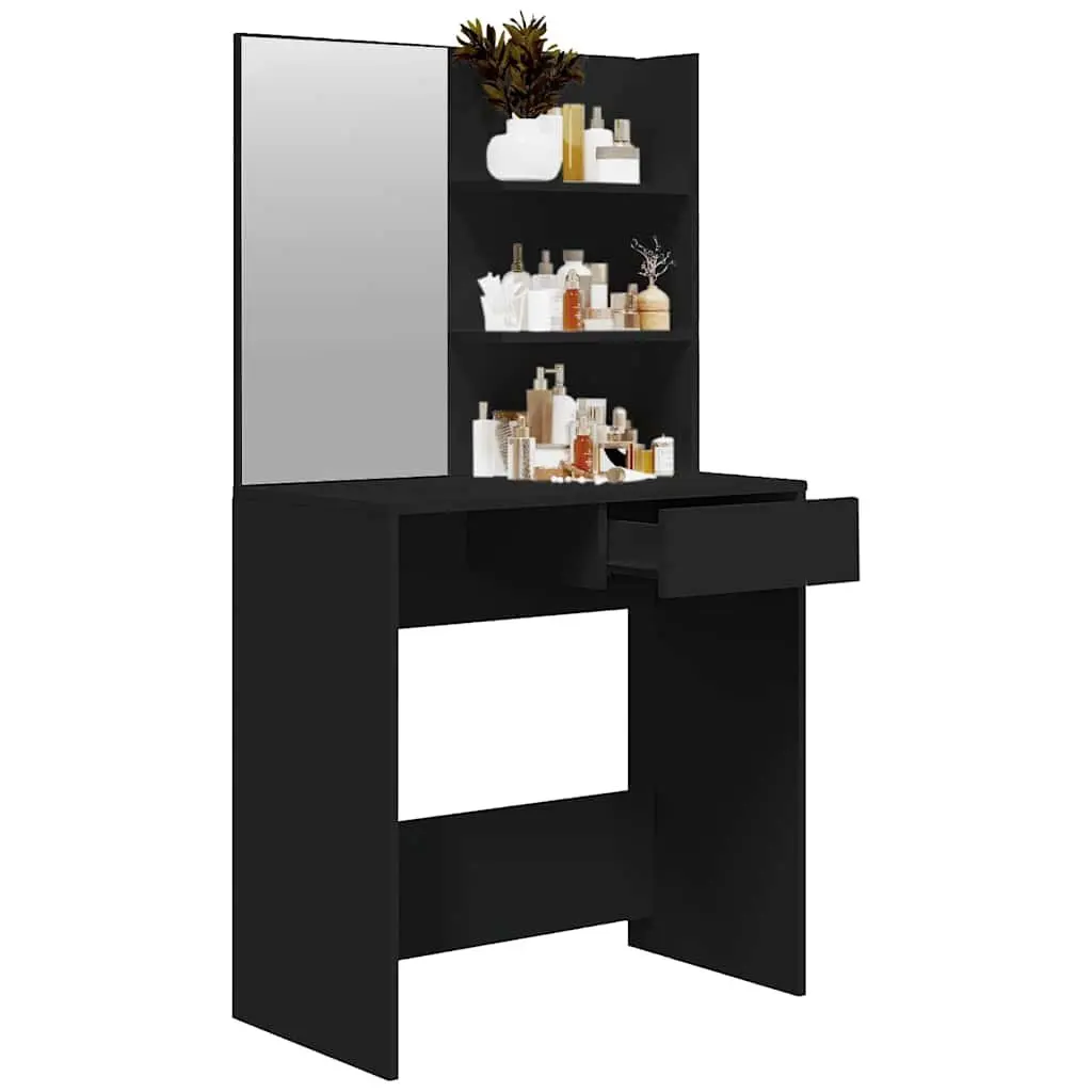 Dressing Table with Mirror Black Vanity Makeup Storage Dresser Bedroom Furniture