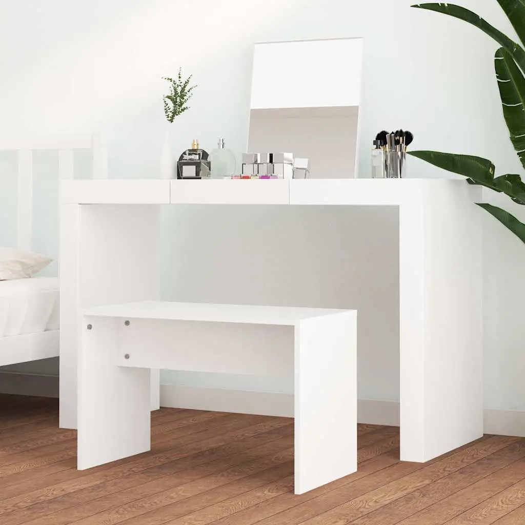 Dressing Stool White 70x35x45 cm Engineered Wood Smooth Surface Moisture Resistant