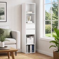 Wall-Mounted Book Cabinet with Ample Shelving