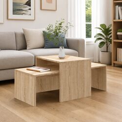Nesting Coffee Table Set with Hidden Storage Option