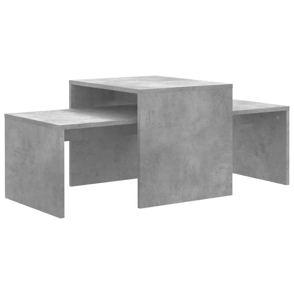 Coffee Table Set Grey Engineered Wood Nesting Tables Living Room Accent