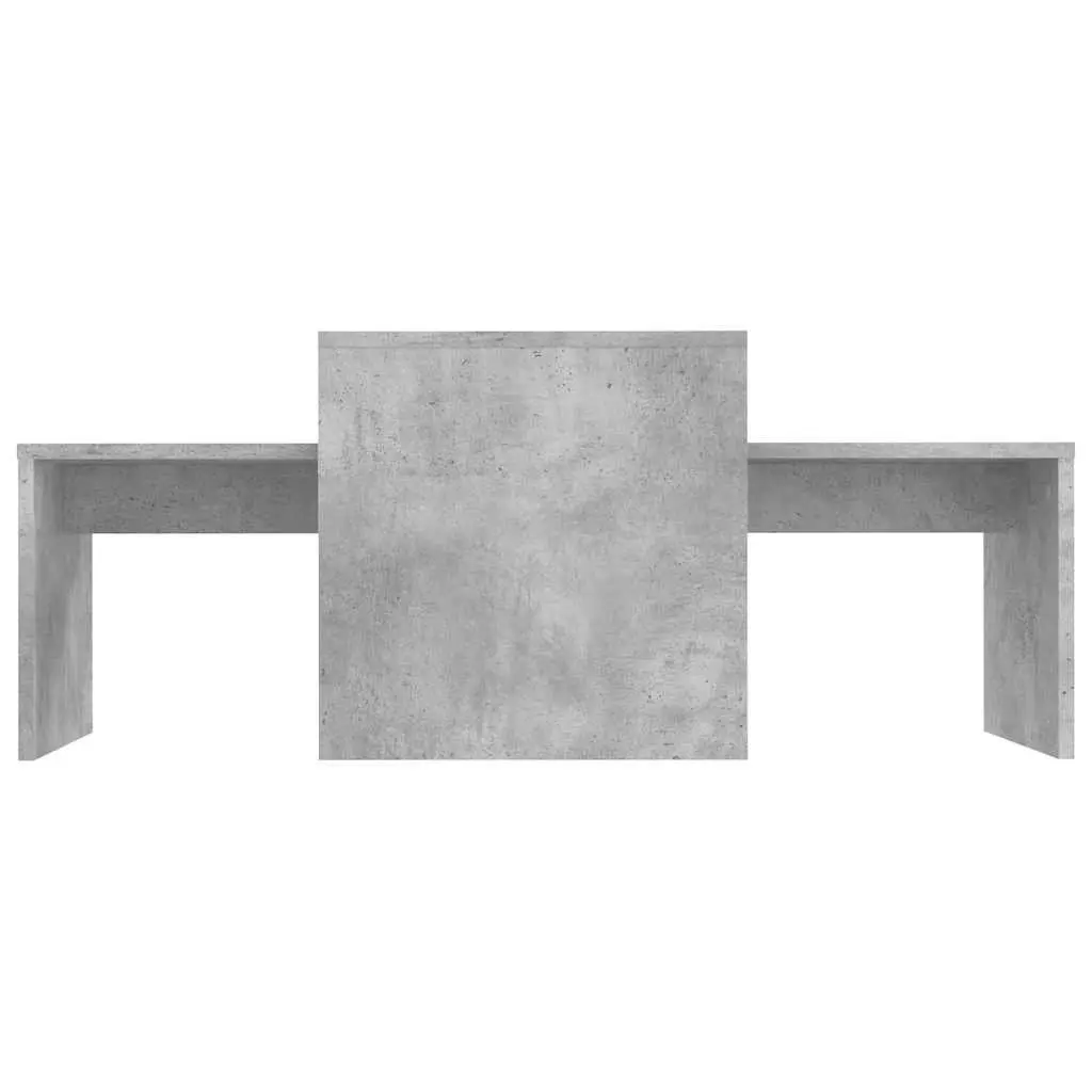 Coffee Table Set Grey Engineered Wood Nesting Tables Living Room Accent
