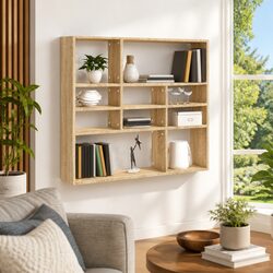 Wall Shelf Unit with 10 Compartments
