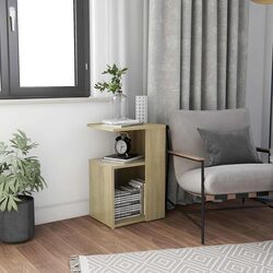 Compact Side Table with Brown Storage Option